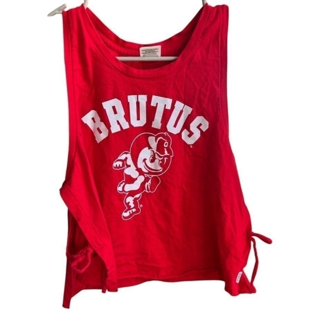 PINK Victoria's Secret Brutus Graphic‎ Tank Top Red Sleeveless Tie Sides XS